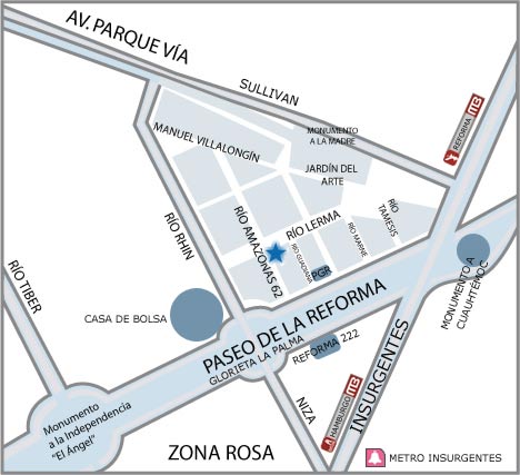 Mapa de ubicacin de las oficinas de DICOPPU
